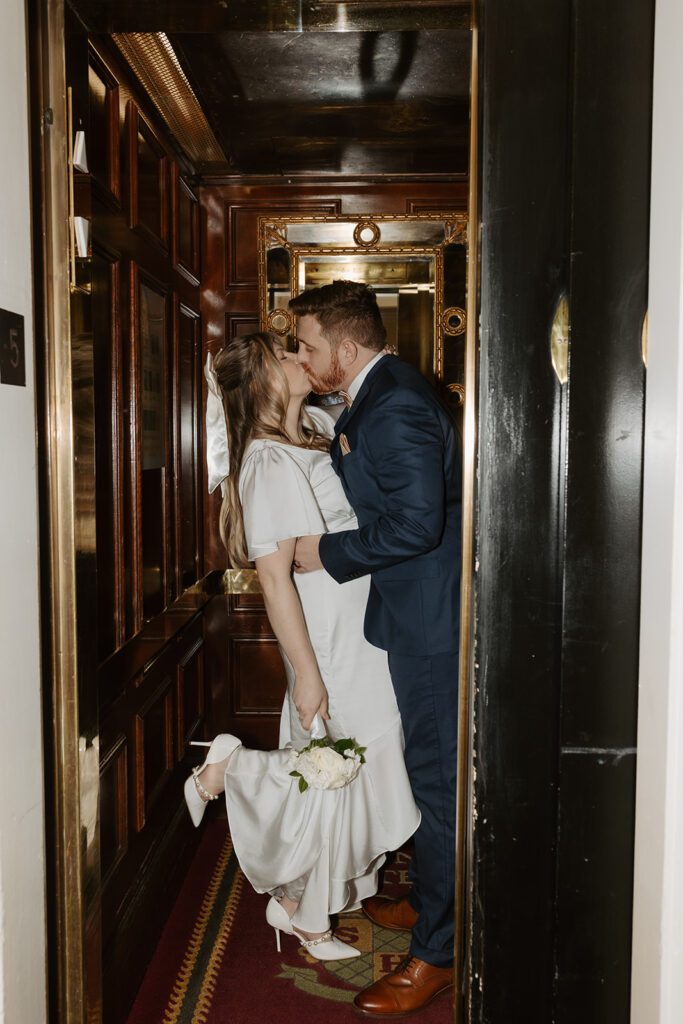 elevator elopement couples portraits