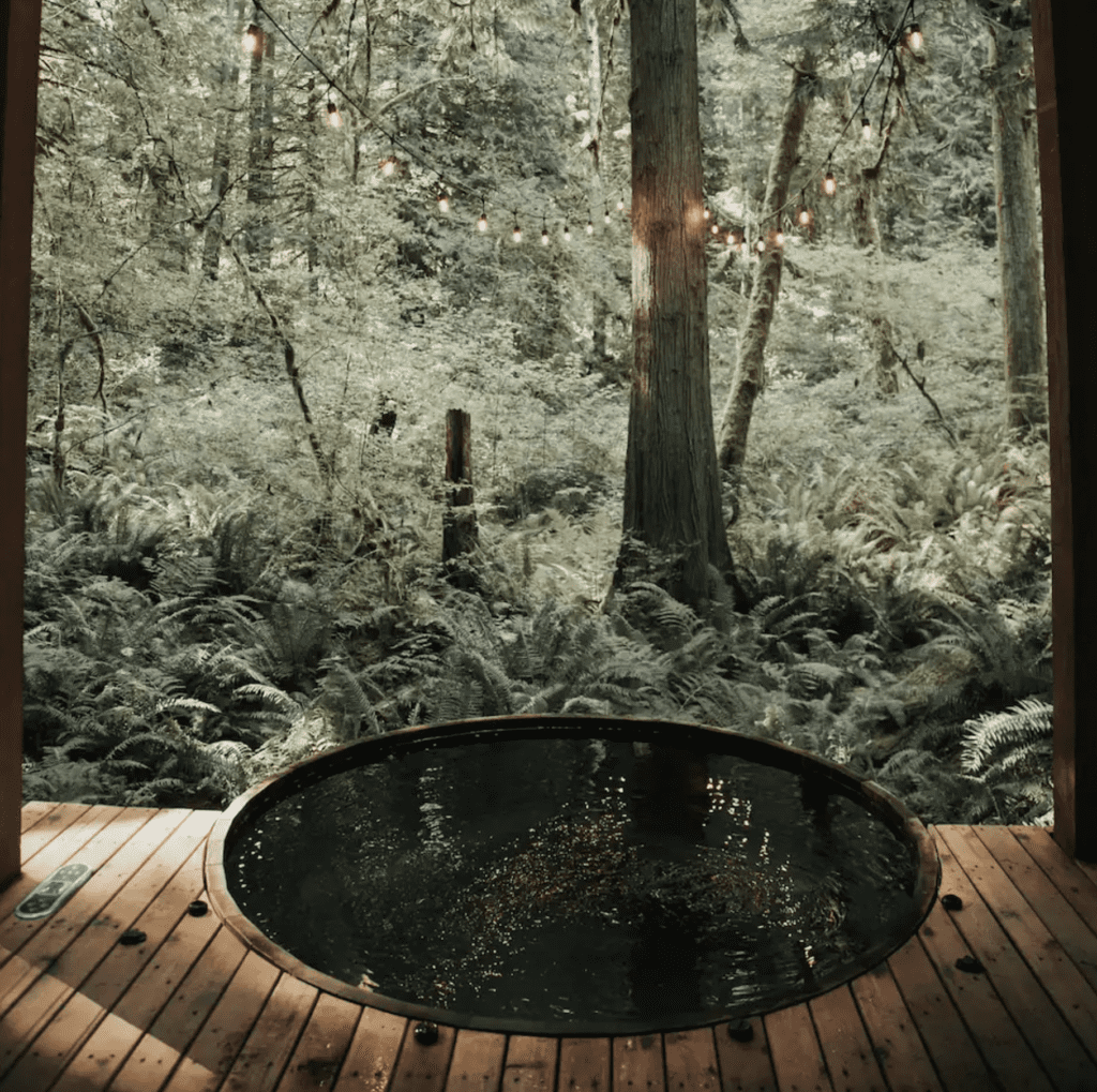 soaking-tub-built-into-deck-overlooking-the-evergreen-trees