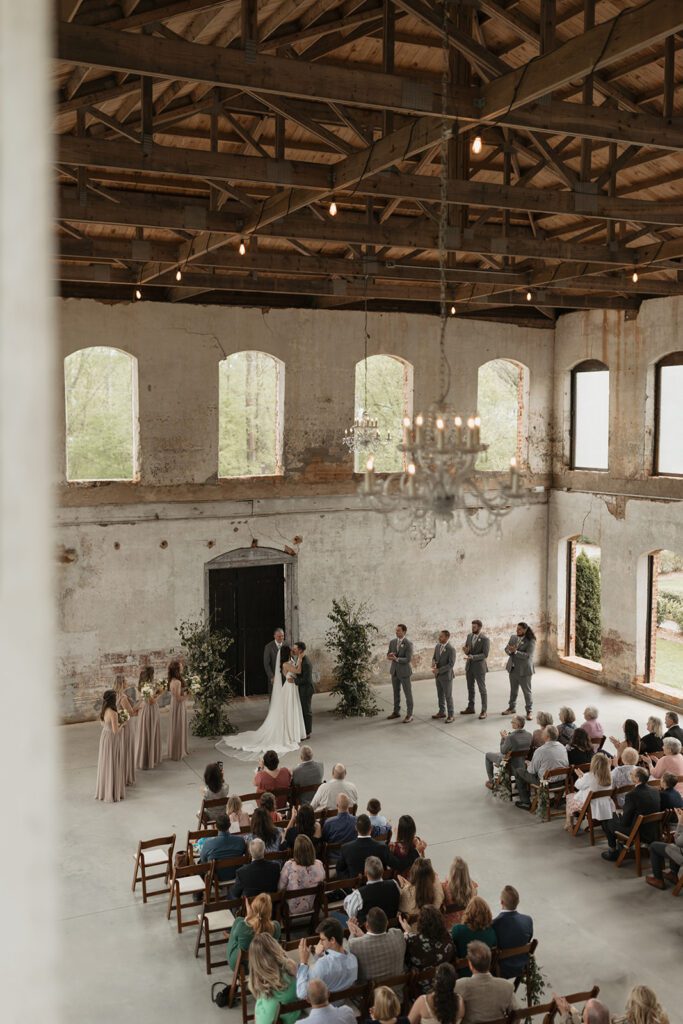 romantic-minimalist-indoor-wedding-ceremony-at-the-providence-cotton-mill