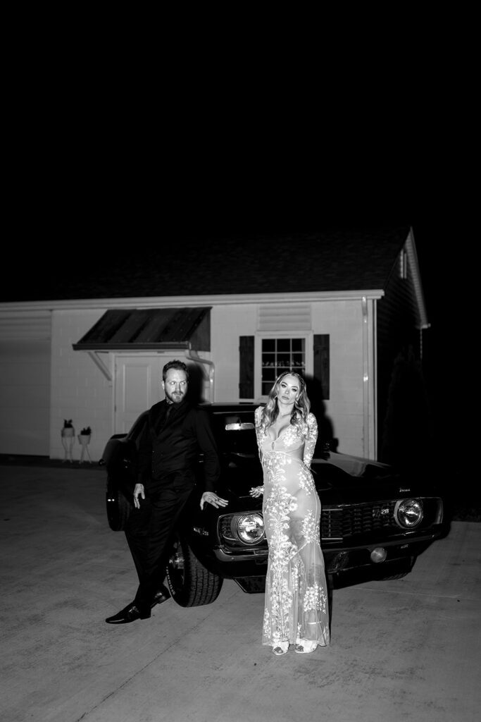 vintage-car-wedding-exit-with-for-love-and-lemons-dress