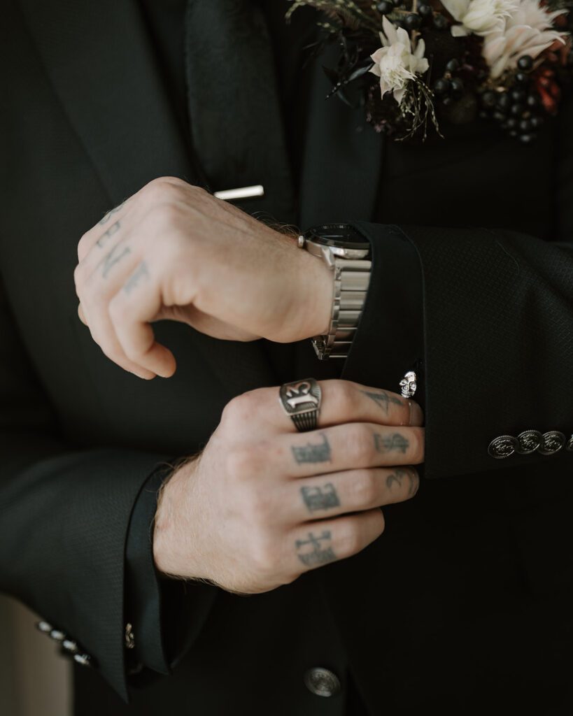 all-black-groom-details