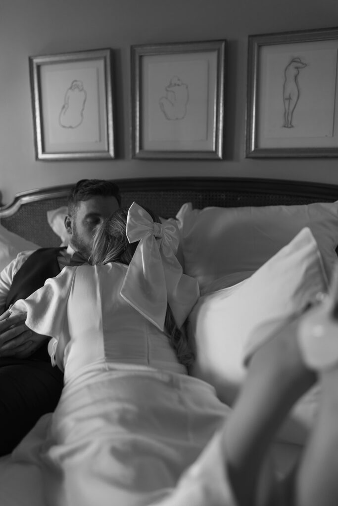 bride and groom hotel portrait